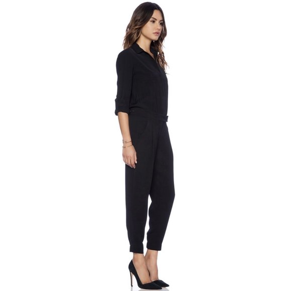 VINCE. Button Down Black Jumpsuit - Picture 2 of 10